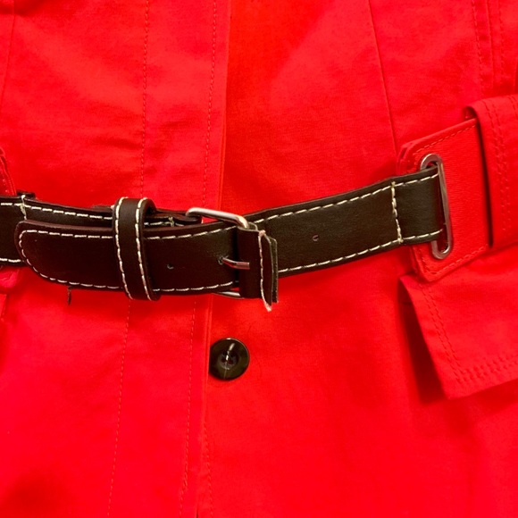 Zara Basic cerise red military style spring jacket - Picture 3 of 4